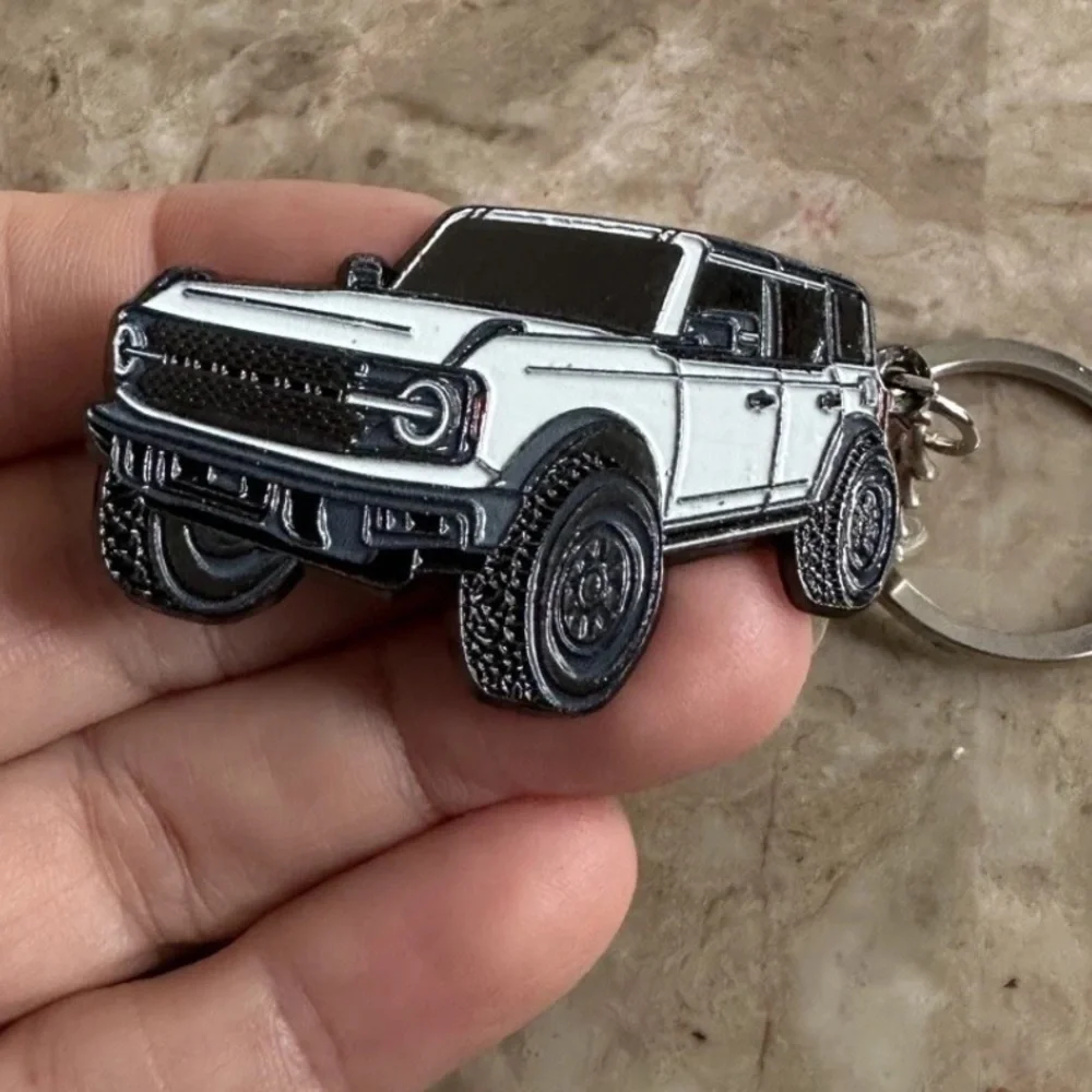 Ford Bronco Keychain Key ring white Accessories